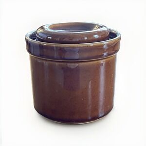 Vintage Pfaltzgraff Compatibles Brown Canister 1 Qt Lidded Stoneware Rustic Farm